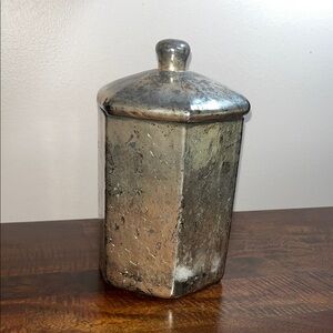 Chic Silver Hexagonal Canister with Lid